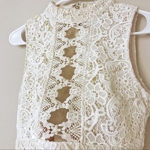 White Lace Crop Top